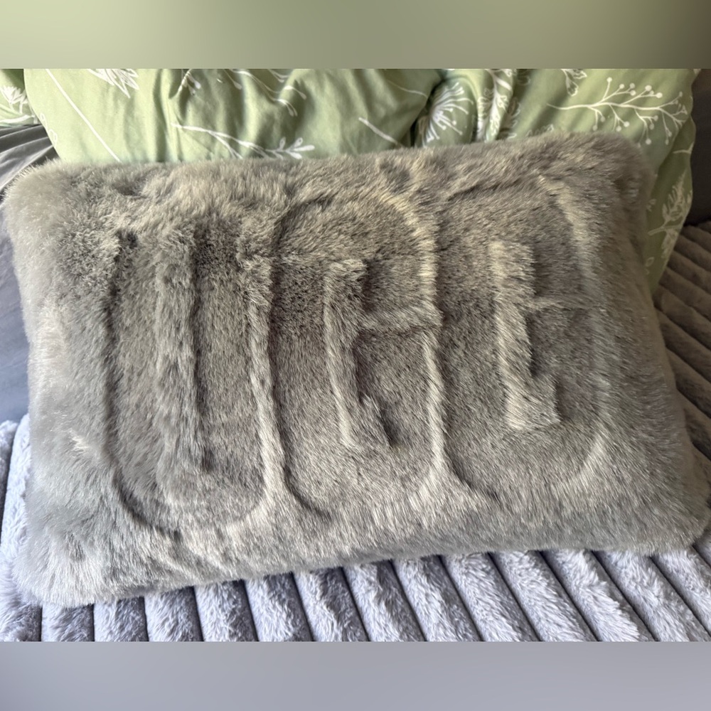 UGG Charcoal Faux Fur Pillow